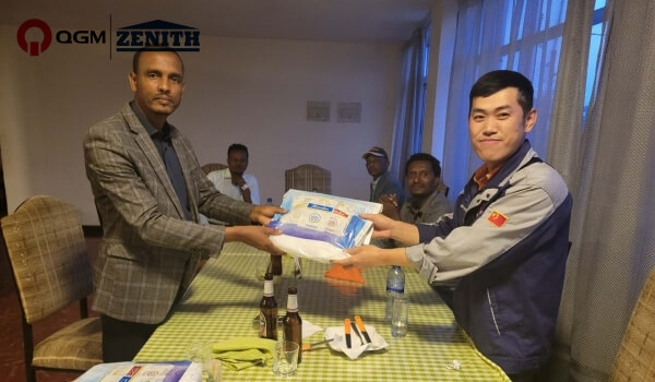 Ny QGM QT6 blokfremstillingsmaskine produktionslinje færdiggjort i Nekemte til genopbygning efter krigen.